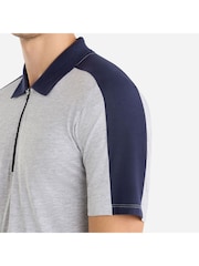 Umbro Grey Terrace Zip 100% Cotton Polo Shirt - Image 3 of 4