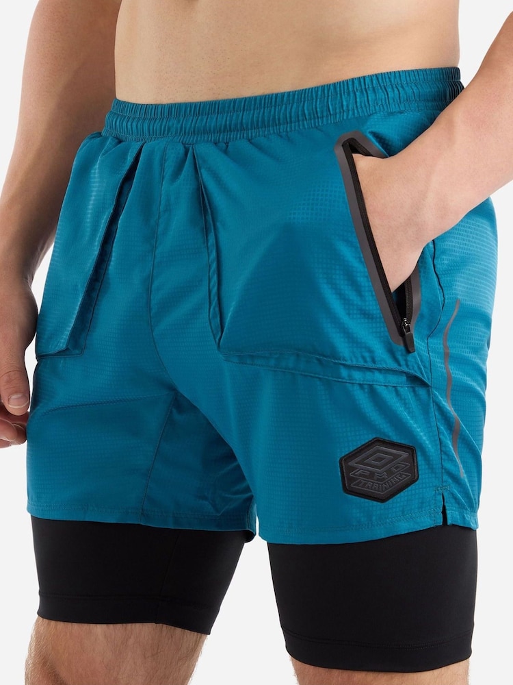 Umbro Blue Pro Training Elite Hybrid Shorts - Image 4 of 5