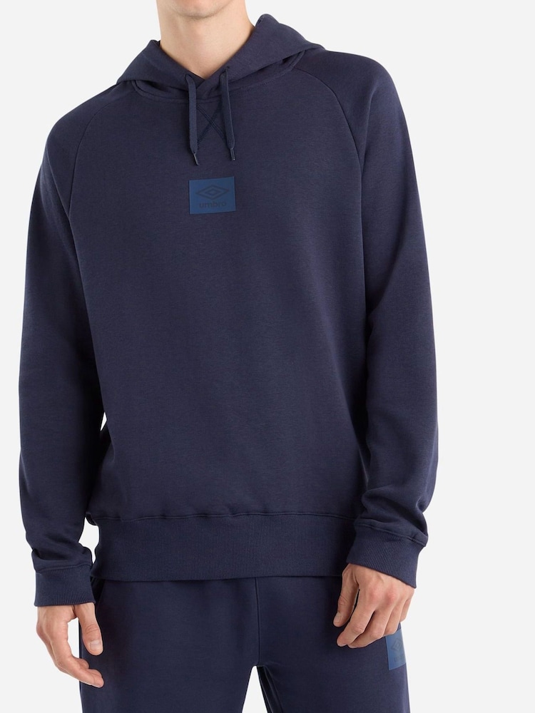 Umbro Blue Small Logo Hoodie - Image 1 of 4 Umbro Blue Small Logo Hoodie - Image 1 of 4
