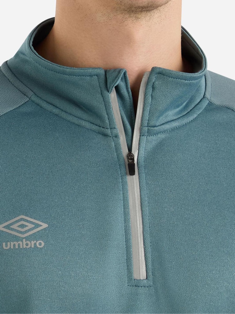 Umbro Blue Blue Sportswear Quarter Zip Sweatshirt - Image 4 of 4