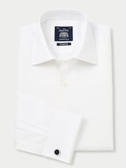 Savile Row Company Classic Fit Marcella Bib Tuxedo White 100% Cotton Shirt - Image 3 of 4