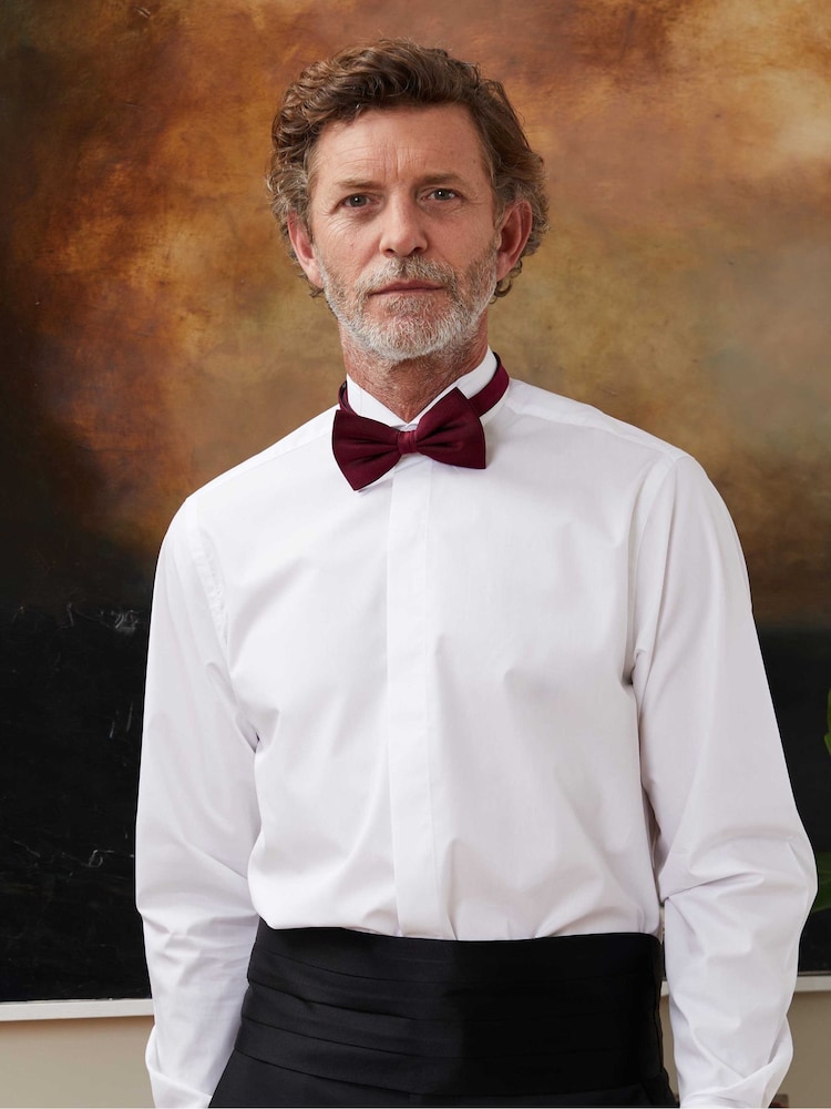 Classic Fit The Savile Row Company  White Wing Collar Dinner 100% Cotton Shirt Double Cuff - Image 1 of 6