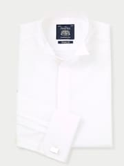 Classic Fit The Savile Row Company  White Wing Collar Dinner 100% Cotton Shirt Double Cuff - Image 4 of 6