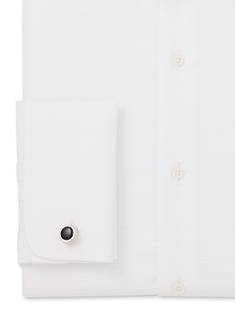 Classic Fit The Savile Row Company  White Wing Collar Dinner 100% Cotton Shirt Double Cuff - Image 6 of 6
