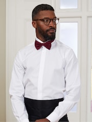 Slim Fit The Savile Row Company 100% Cotton White Wing Collar Dress Formal Shirt Double Cuff - Image 1 of 6