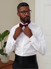 Slim Fit The Savile Row Company 100% Cotton White Wing Collar Dress Formal Shirt Double Cuff - Image 2 of 6