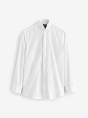 Slim Fit The Savile Row Company 100% Cotton White Wing Collar Dress Formal Shirt Double Cuff - Image 3 of 6