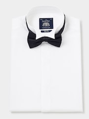 Slim Fit The Savile Row Company 100% Cotton White Wing Collar Dress Formal Shirt Double Cuff - Image 4 of 6