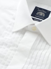 Белый - The Savile Row Company 100% Cotton Pleat Fly Front Classic Fit Shirt - Изображение 4 из 5