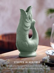 Wade Sage Green Small Original Gurgle Fish Jug - Image 3 of 10