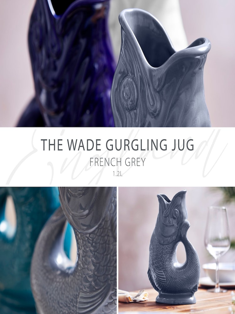 Wade Grey Large Original Gurgle Fish Vase Jug - Image 2 of 10