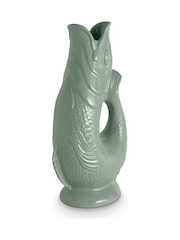 Wade Sage Green Large Original Gurgle Fish Vase Jug - Image 1 of 10