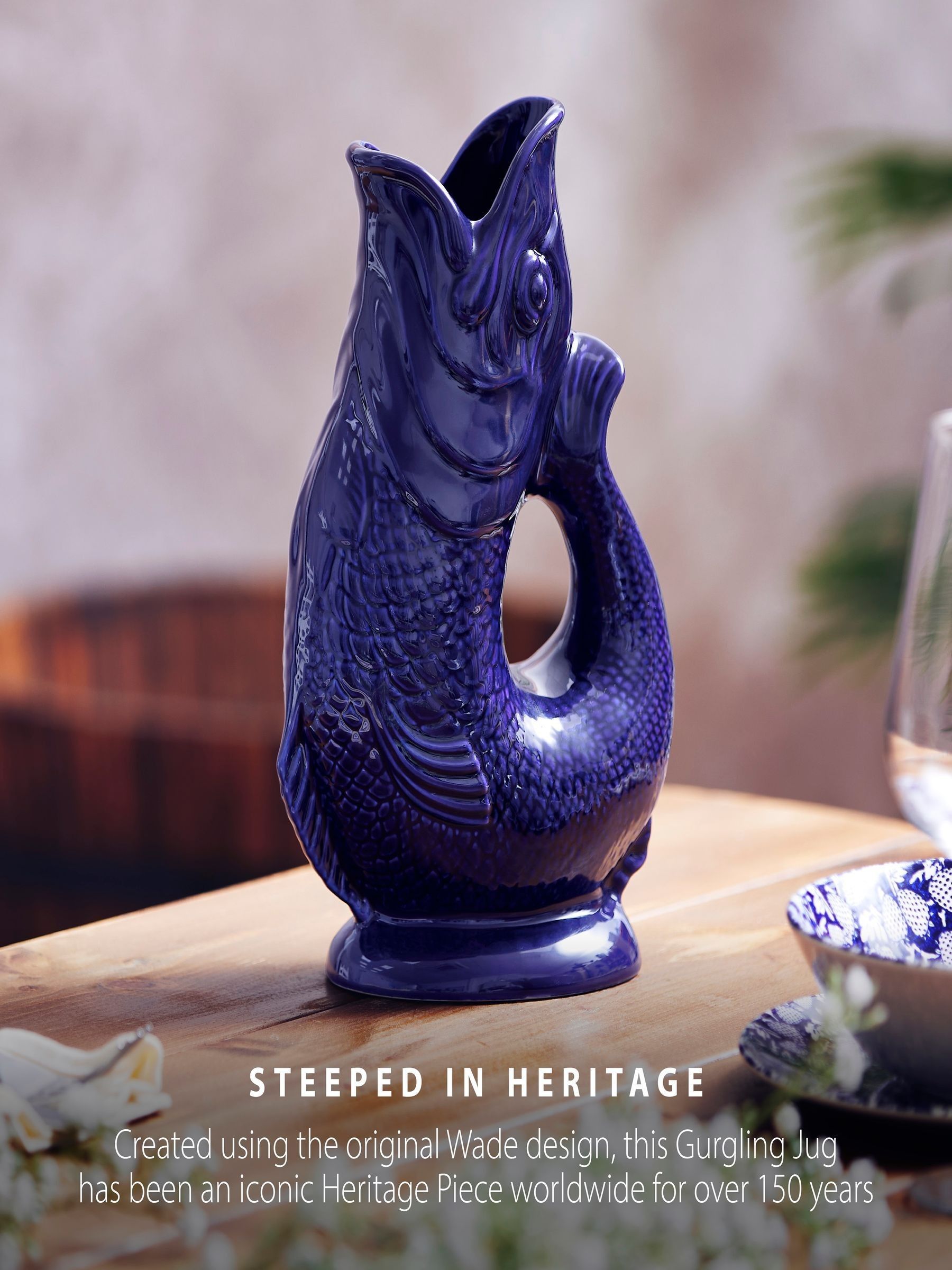 Buy Wade Cobalt Blue Large Original Gurgle Fish Vase Jug from Next USA