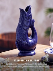 Wade Cobalt Blue Large Original Gurgle Fish Vase Jug - Image 3 of 10