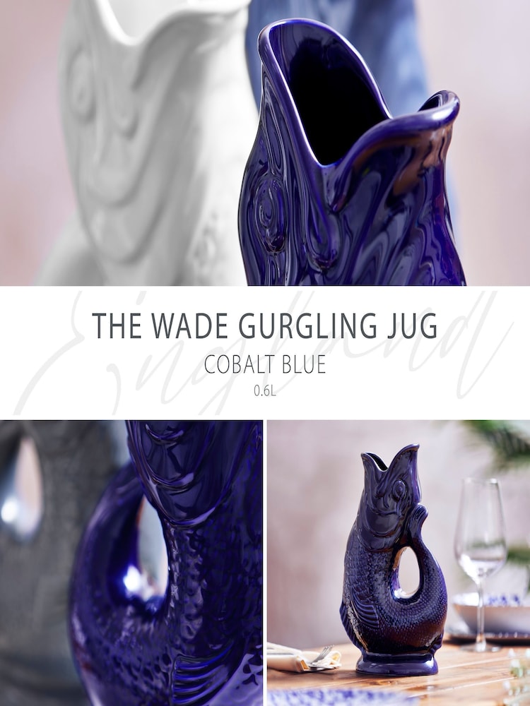 Wade Cobalt Blue Small Original Gurgle Fish Jug - Image 2 of 10