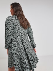 Simply Be Black Supersoft Knot Front Skater Dress - Image 2 of 4