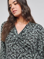 Simply Be Black Supersoft Knot Front Skater Dress - Image 4 of 4