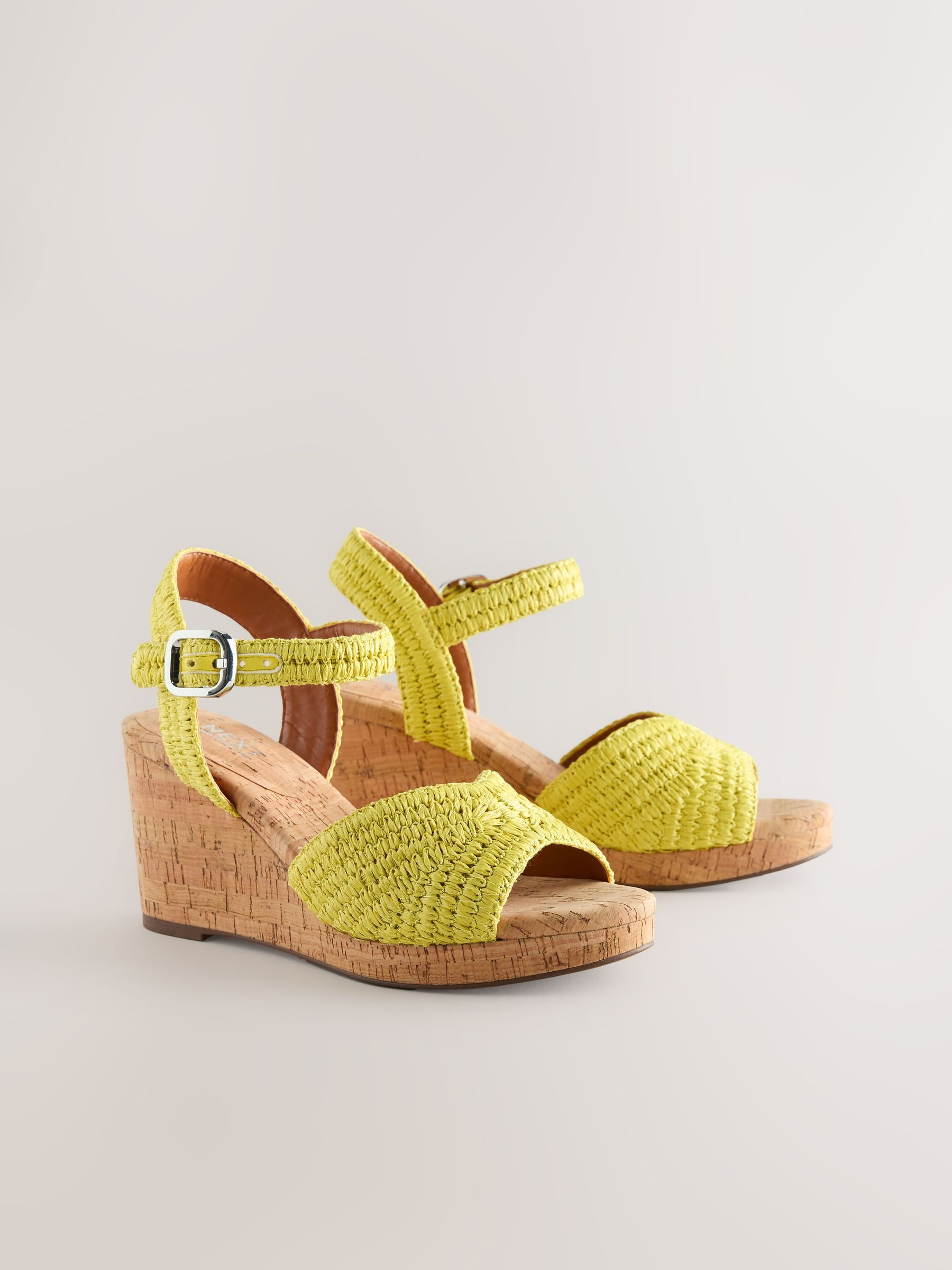 Buy Lime Green Forever Comfort® Round Toe Crochet Cork Wedges from