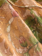 Peach Floral Print Sheer Tie Neck Long Sleeve Blouse - Image 7 of 8