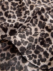 Solid Black and Animal Print Relaxed Fit Short Sleeve Overhead V-Neck Blouses 2 Pack - Image 5 of 5