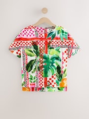 Estampado rosa liso y frutas multicolor - Textured Fabric Boxy T-Shirts 2 Pack - Imagen 9 de 12