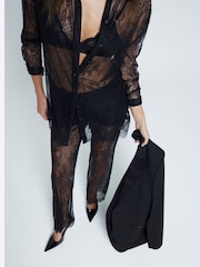 River Island Black Sheer Lace Trousers - Image 4 of 4