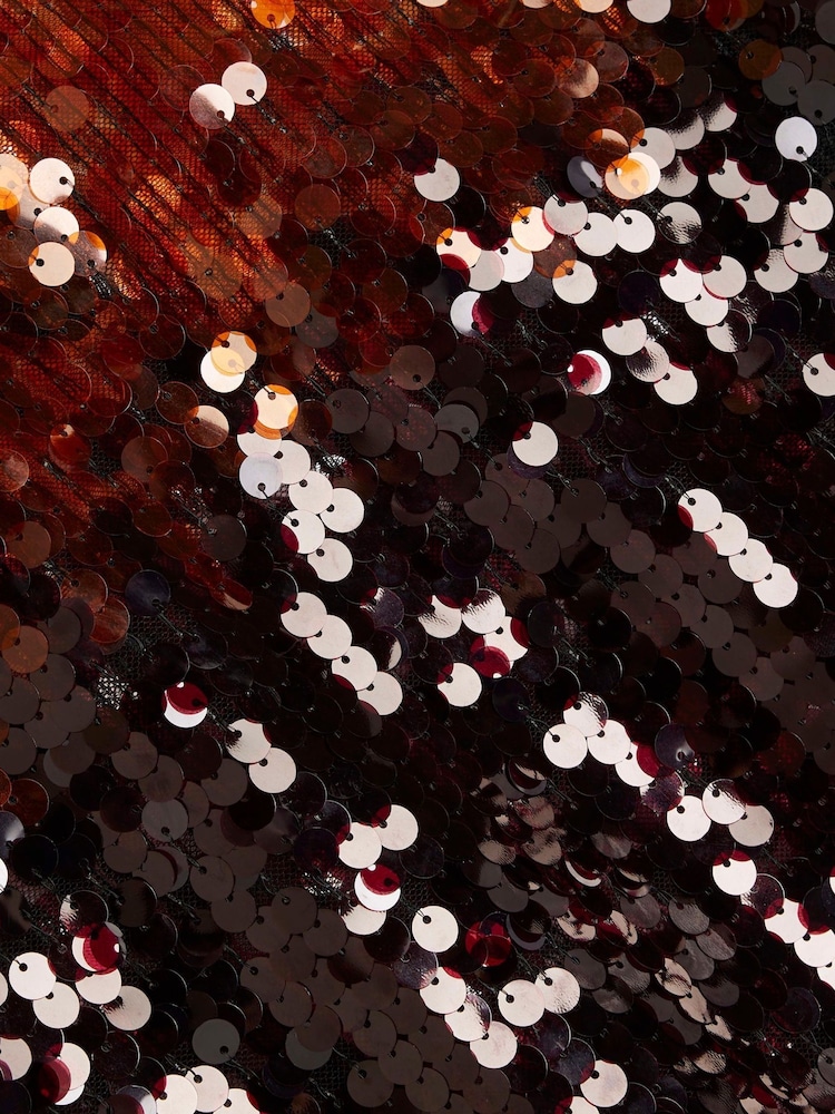 River Island Red Ombre Sequin Top - Image 6 of 6