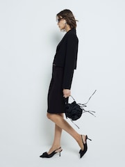 River Island Black Pleated Bermuda Shorts - Image 4 of 6