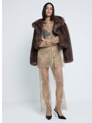 بنطلون شفاف بأجزاء من الدانتيل من River Island - صورة 4 من 6
