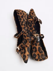 River Island Brown Leopard Bow Mary Jane Shoes - Image 5 of 6