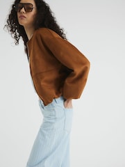 River Island Blue Seamed Barrel Stripe Jeans - Image 2 of 4