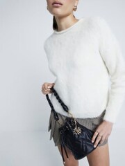 River Island Black Quilted Bucket Bag - Image 1 of 7