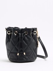 River Island Black Quilted Bucket Bag - Image 3 of 7