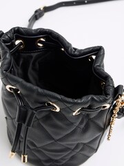 River Island Black Quilted Bucket Bag - Image 6 of 7