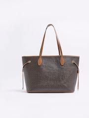 River Island Brown Side Tie Shopper Bag - Image 3 of 6