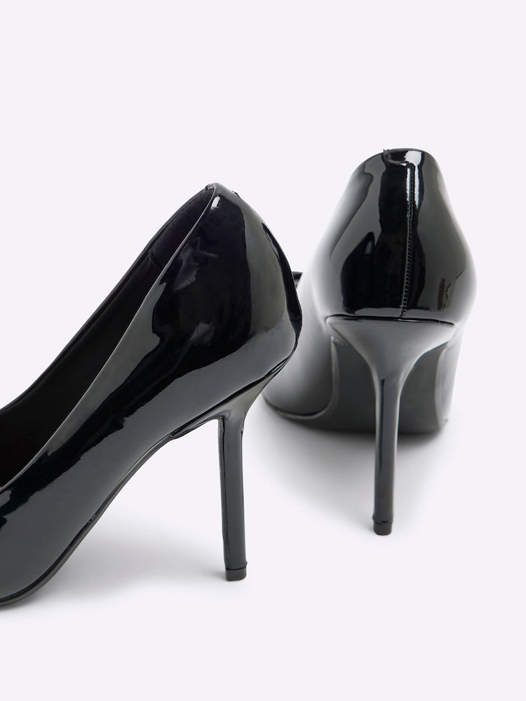 River Island Black Patent Court Shoes - Image 6 of 6