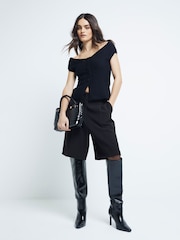 River Island Black Off Shoulder Bandeau Top - Image 2 of 3