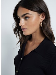 River Island Black Button Polo Top - Image 4 of 6