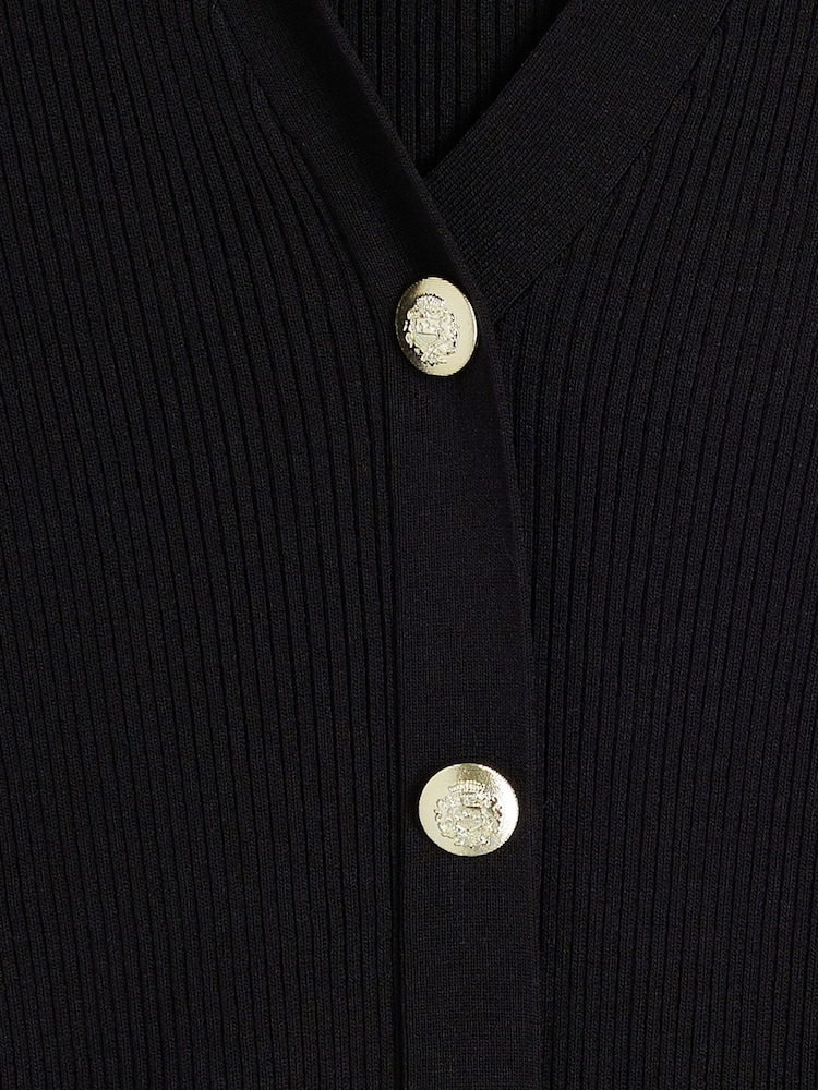 River Island Black Button Polo Top - Image 6 of 6