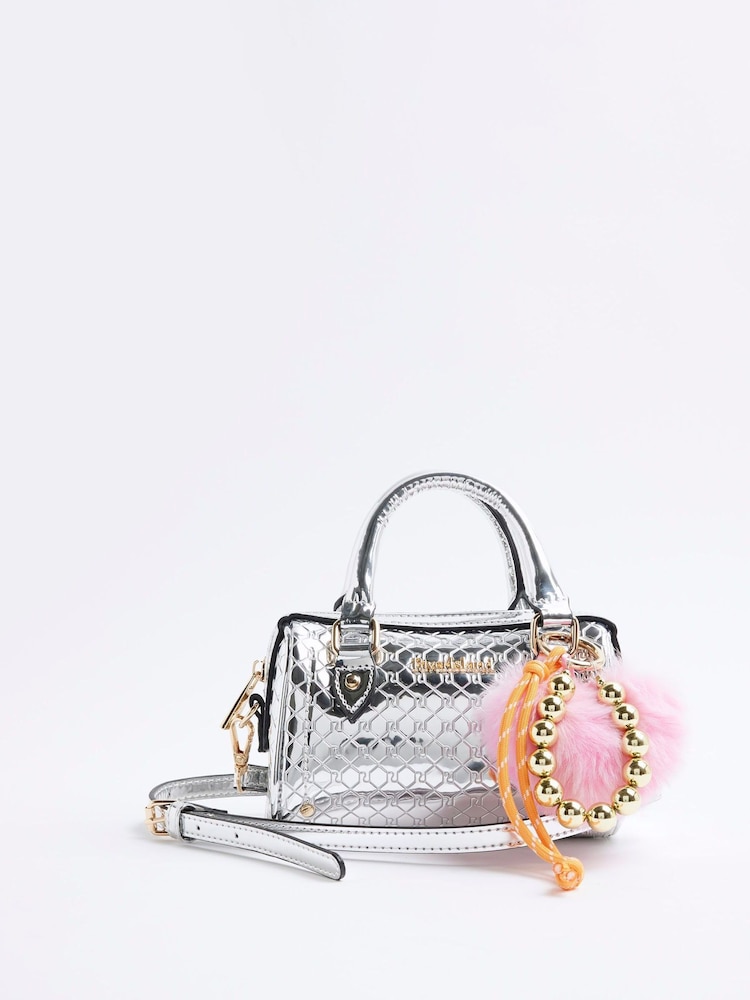 River Island Silver Mini Bowler Bag - Image 2 of 6
