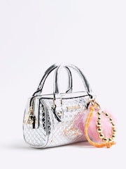 River Island Silver Mini Bowler Bag - Image 4 of 6