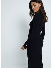 River Island Black Button Pencil Skirt - Image 3 of 6