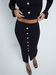 River Island Black Button Pencil Skirt - Image 4 of 6