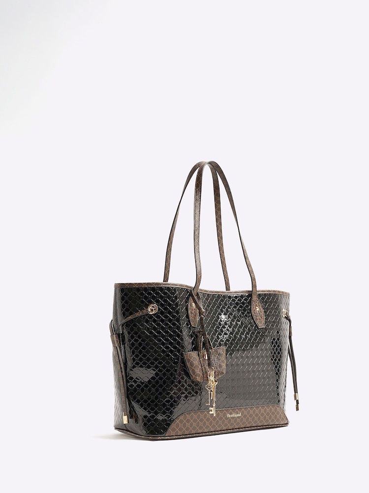 Черный - River Island Сумка-шоппер с боковым галстуком - Image 2 of 6