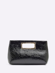 River Island Black Metal Handle Clutch Bag - Image 1 of 5