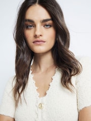 River Island Cream Mini Boucle Dress - Image 4 of 5