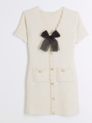 River Island Cream Mini Boucle Dress - Image 5 of 5