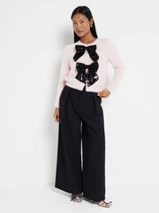 River Island Pink Bow 100% Cotton Cardigan - Image 3 of 6