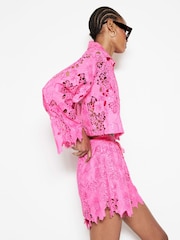 River Island Pink Cutwork Sequin Shirt - Image 3 of 6