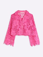 River Island Pink Cutwork Sequin Shirt - Image 5 of 6